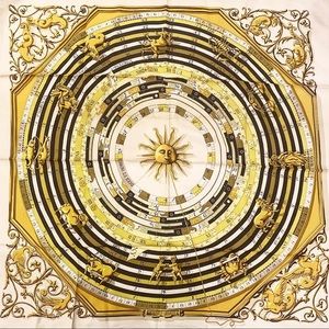 Vintage HERMES Zodiac Silk Scarf